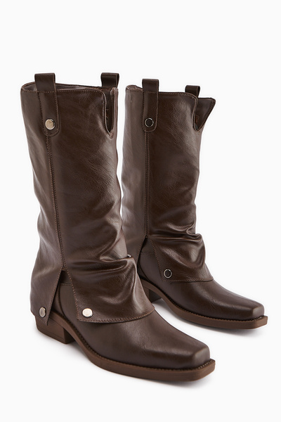 Limoya Γυναικείες μπότες Fadia Brown με κοντό μύτη και φυσούνα