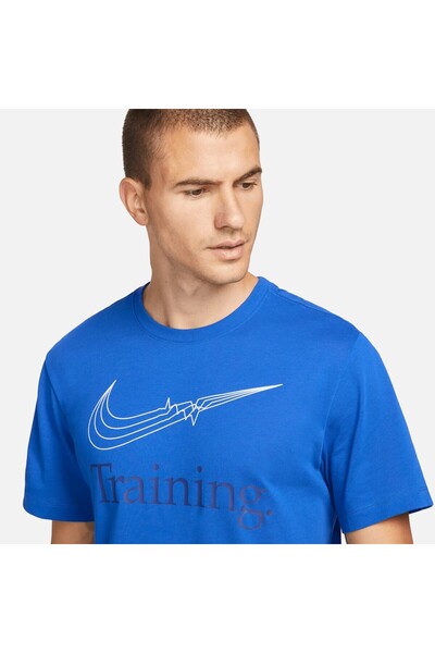 Nike Чоловіча синя тренувальна футболка Dri-Fit