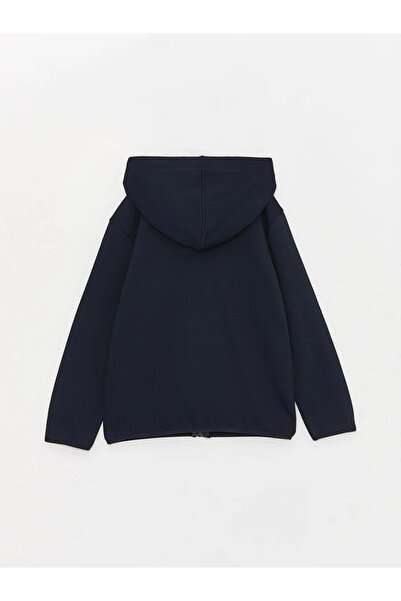 LC Waikiki LCW Παιδικό μπλουζάκι με κουκούλα με μακρύ μανίκι με αντανακλαστική λεπτομέρεια για αγόρια με φερμουάρ V