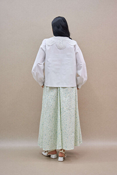 KÜÇÜĞÜM BUTİK Water Green Daisy Balloon Skirt