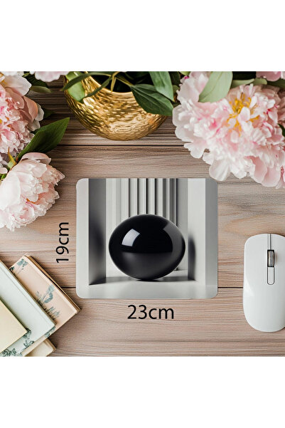 Wisdom Rain Mousepad artistic cu echilibru alb-negru - 19x23 cm 2 mm dreptung...