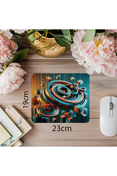 Wisdom Rain لوحة ماوس على شكل حلقة واسطوانة عائمة على السطح - لوحة ماوس مطبوعة مستطيلة مستوردة مقاس 19 × 23 سم 2 مم