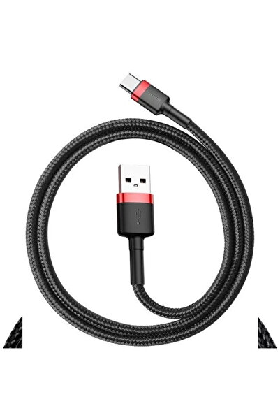 Baseus بيسوس- كيبل Cafule يو إس بي إلى تايب سي 1 متر - أسود في احمر