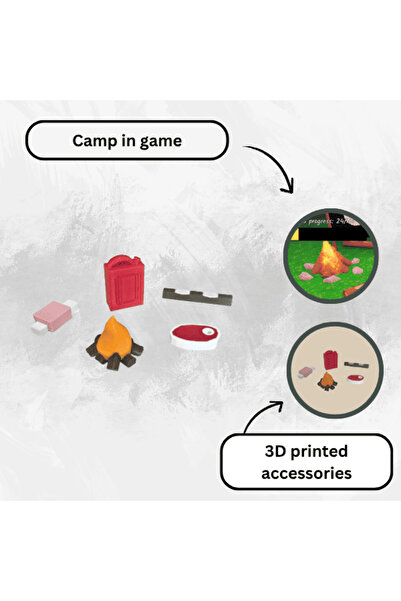 Lulu's Prints Set of 5 accessories from 99 nights in the forest, Roblox, multicolor, plastic, 3D printed