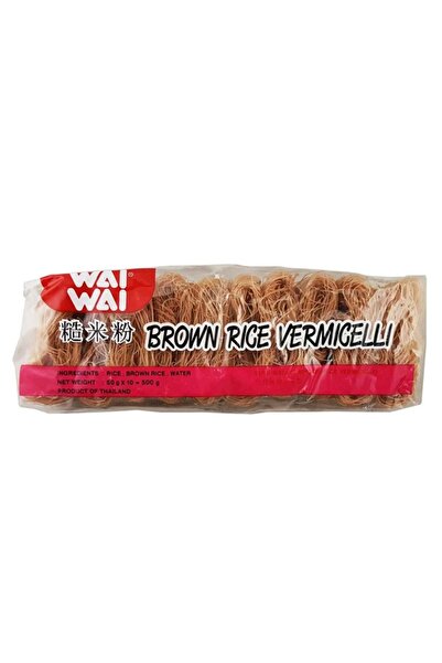 Top Ingrediente Fidea De Orez Brun - Brown Rice Vermicelli - Wai Wai - 500 Grame (50grame x 10)