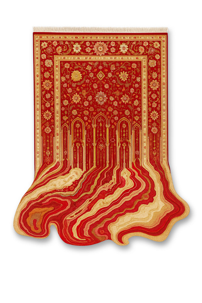 Rugs Modern Halı MOSSO Κόκκινο Θεματικό Μοτίβο με Κυματιστό Σχέδιο, Υφαντή Βά...