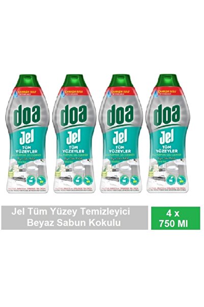 Doa Jel Tüm Yüzey Beyaz Sabun Kokulu Yüzey Temizleyici 750 Ml x 4 Adet
