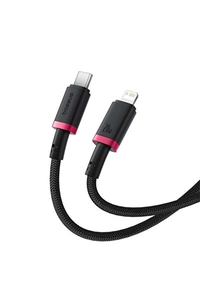 Baseus بيسوس - كيبل شحن سريع Dura تايب سي الى لايتينق بقوة 20 واط 2 متر - أسود في احمر