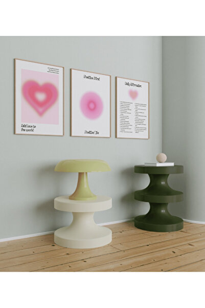 PAM STUDIO Affirmation Poster Seti 3’lü – Pozitif Enerji, Pembe Kalp, Motivas...