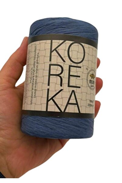 angel çanta aksesuar Koreka Rafya Light Navy Blue Color