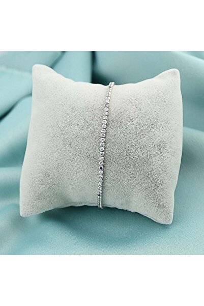 Bijuteria SORELLY Brățară tenis din argint cu pietre albe și violet