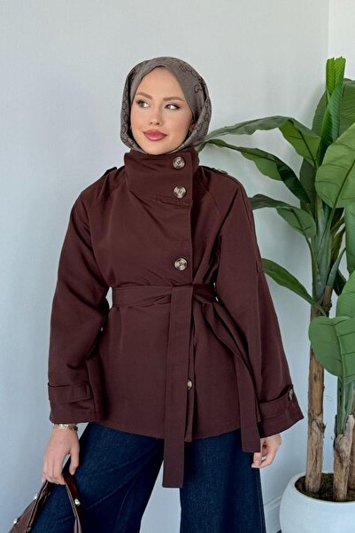 Şulemoda Giyim Ekin Trençkot Kahverengi