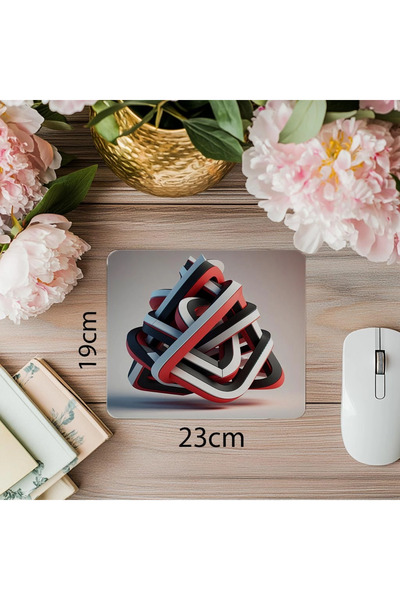 Wisdom Rain لوحة ماوس بتركيبة سطحية هندسية - لوحة ماوس مطبوعة مستطيلة مستوردة مقاس 19 × 23 سم 2 مم