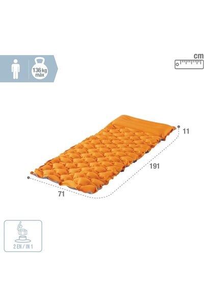 Intex Premaire Camping Mat, Inflated Size: 71cm x 1.91m x 11cm (64098NP)