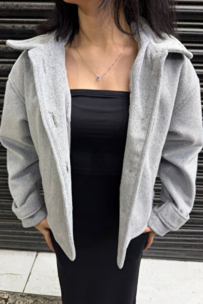 thesunfyre Women's Double Pocket Jacket Lapel Front Buttoned Cashmere Jacket Coat