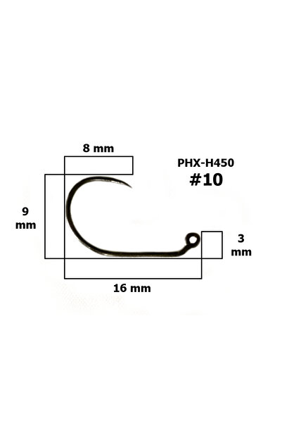 Other Cârlig Phoenix Jig Fly H450 Barberless B/N - #10 - PHX-H450-10-25