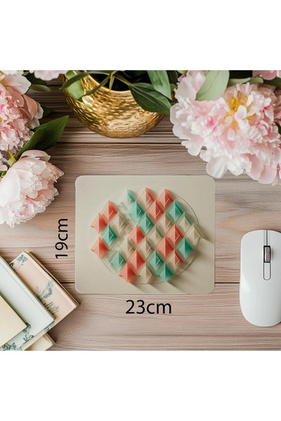 Wisdom Rain لوحة ماوس بتصميم مثلث هندسي متعدد الطبقات - لوحة ماوس مستطيلة مطبوعة مستوردة مقاس 19 × 23 سم 2 مم