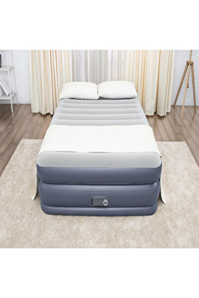 TSUMAB 🛏️ Bestway Tritech Queen Air Bed with Built-In Electric Pump – Premium Inflatable Mattress for Home