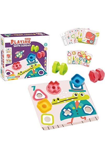 kaki kids مجموعة مكعبات بناء حسية، لعبة مطابقة البراغي من مونتيسوري، لعبة تعل...