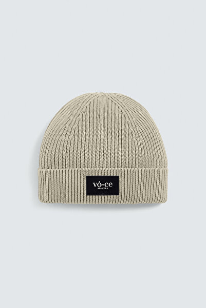 voce studios Beige Knitted Beanie