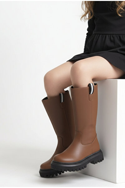 Moda Lime أحذية شتوية للأطفال من الجلد الصناعي المقاوم للطقس البارد، ذات بطان...