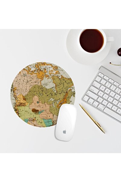 FenerciHediyelik لوحة ماوس مستديرة ذات طابع خريطة عتيقة