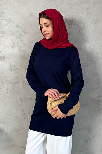 ModaPlaza Жіноча туніка з рибальським коміром і помпонами 5211