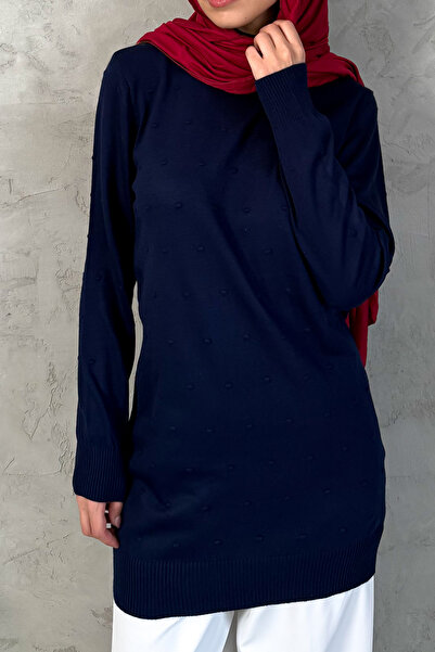 ModaPlaza Жіноча туніка з рибальським коміром і помпонами 5211