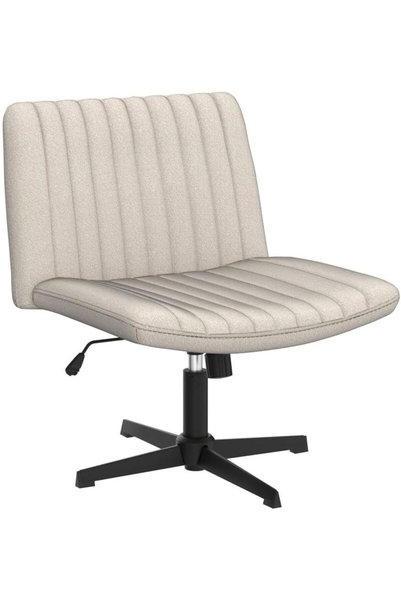 PUKA PUKAMI Criss Cross Chair, Comfortable Office Desk Chair with Sacrum Legs, No Wheels, Modern Fabric