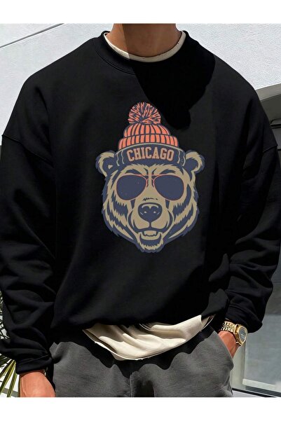 OVER HEAD Ανδρικό φούτερ Chicago Bear με τύπωμα Oversize Cycling Jacket
