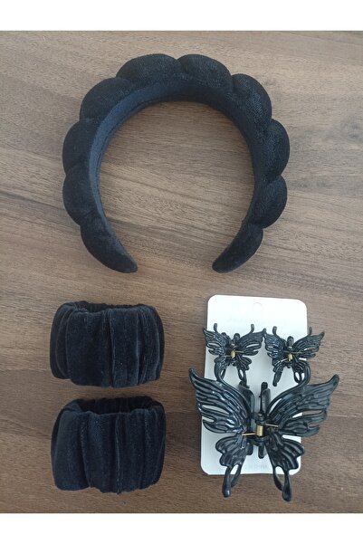 MutluBiDünya Yüz Yıkama Bakım Spa Tacı ve Mandal Toka Seti