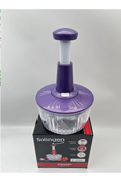 Solingen El Rondosu 1500 ML Paslanmaz Çelik 3 Bıçaklı Doğrayıcı -Mor
