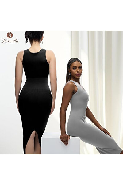 OEM Shapewear Dress with Slit, Abdomen Shaping Seamless Bodywear for Women
