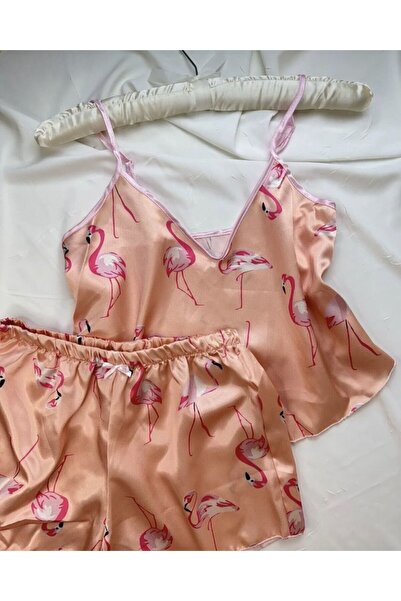 love secret طقم بيجامة مع شورت بحمالات قابلة للتعديل من الساتان