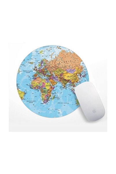 FenerciHediyelik لوحة ماوس خريطة العالم باللون الأزرق