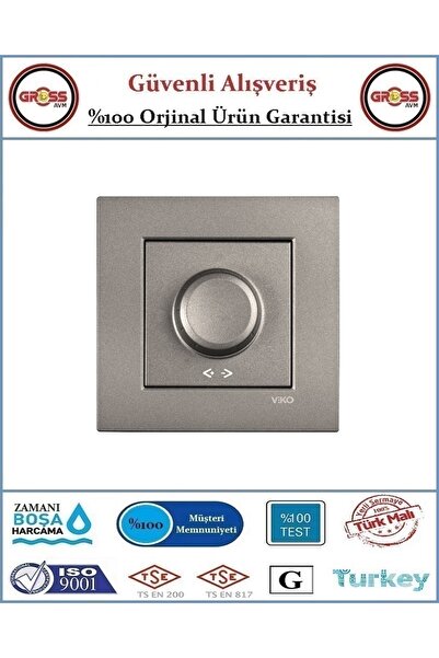 VİKO Novella Dimmer - Çerçeve Dahil - Orjinal Ürün - Renk Antrasit