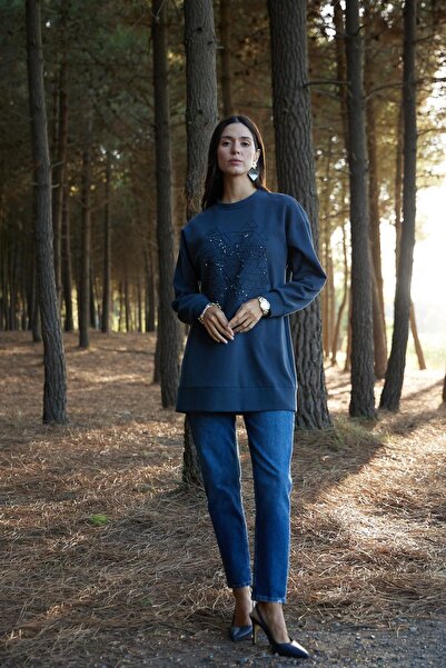 Moodbasic Embroidered Stone-Set Tencel Tunic