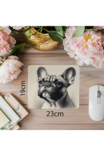 Wisdom Rain تصميم بولدوج فرنسي عتيق - 19 × 23 سم 2 مم لوحة ماوس مستطيلة مطبوع...