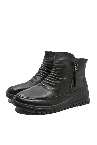 FEELİNG Ultra-comfortable low boots made of extremely soft natural leather and two metal zippers on the side