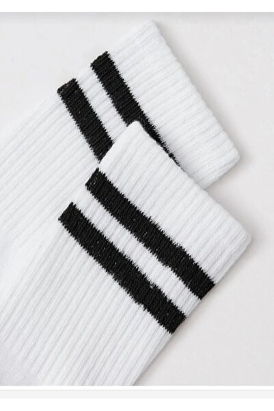 DERMİNA 10 Pairs of White College Socks, Cotton, Comfortable, Regular Length