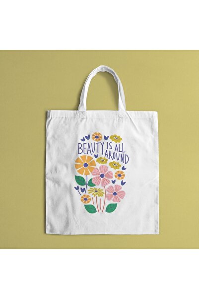 FenerciHediyelik Beauty Is All Around Printed Shoulder Bag