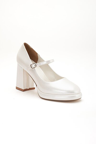 Dilimler Ayakkabı Women's Thick Platform Heeled Shoes with Faux Leather Hard Hat