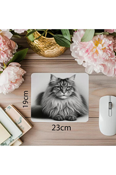 Wisdom Rain Figurină de pisică în picioare – Mouse Pad cu desen cu stilou - 1...