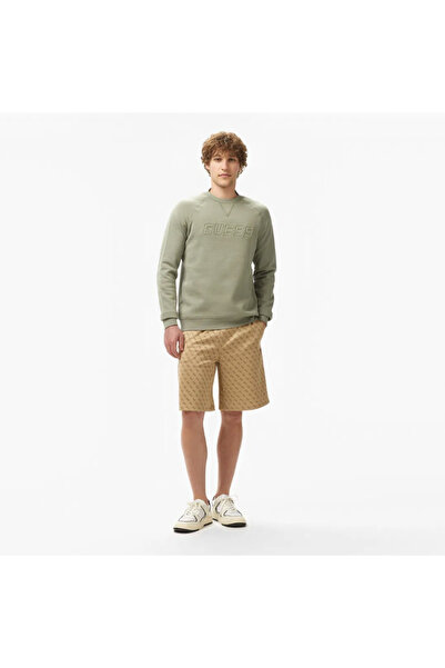 Guess New Aldwin Organic Co Recycle Poly 365 Erkek Yeşil Sweatshirt