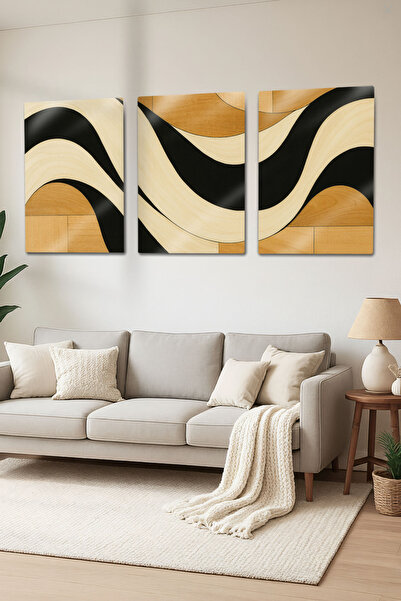 DekorHane Imprimare metalică - Set de pictură din 3 piese, decor de perete mo...