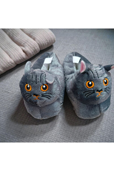 KMS HOME Women's Slippers Women's Gray Slippers Cat Slippers
