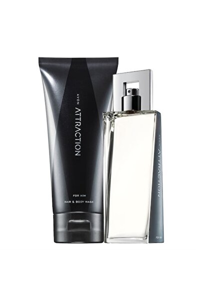 AVON Attraction gift set, Avon, Eau de parfum and washing gel, For men