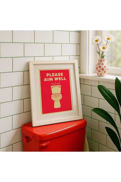 NinaStore Komik Banyo Tabelası: Retro Tuvalet Mizahı Tuvalet Posteri ( )