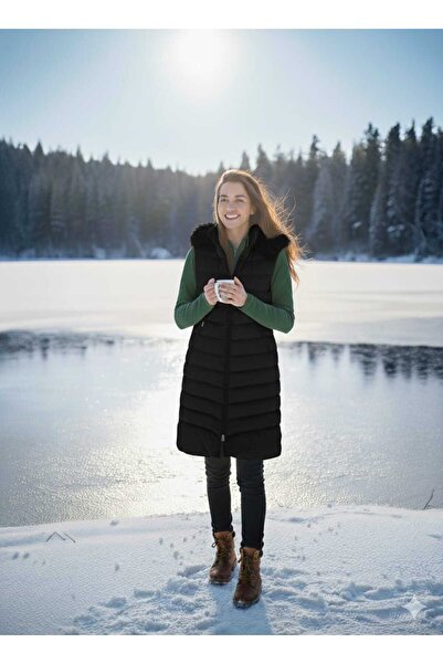 KMKkombin Women's Sports Medium Size Inflatable Padded Zippered Vest