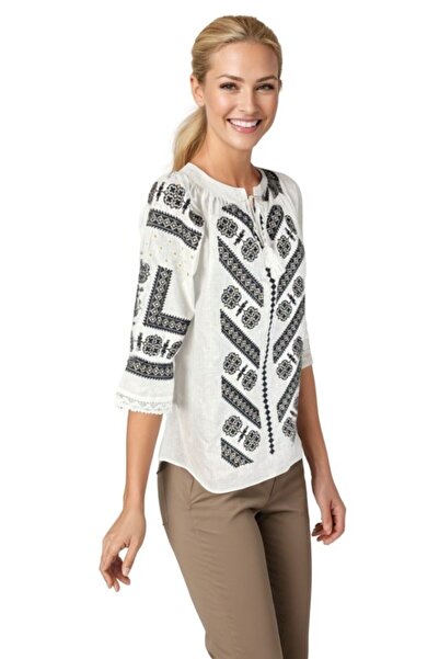 rody's forever Women’s Blouse O25 White/Red –size XL